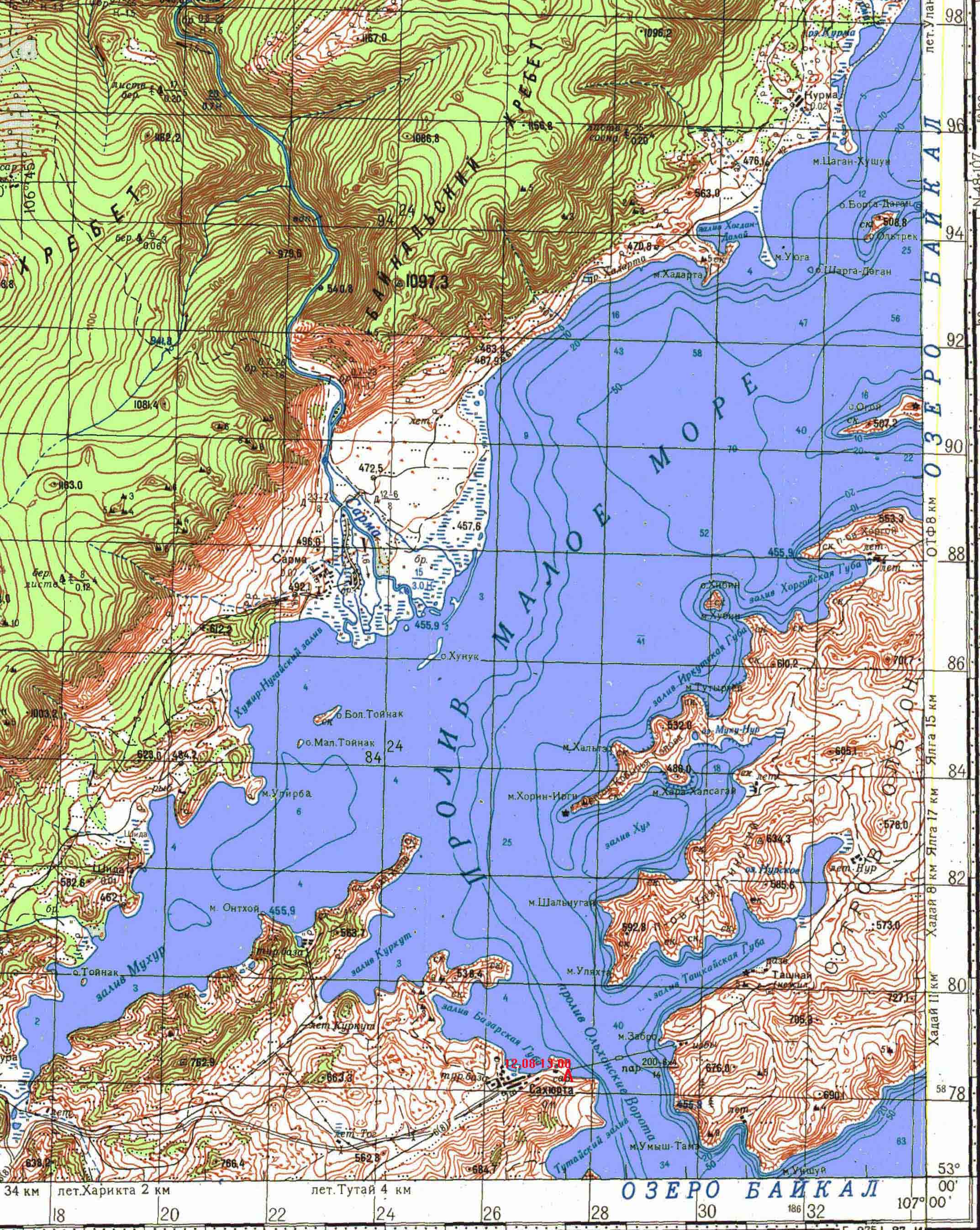 Где находится байкальское море. Сарминское ущелье Малое море Байкал. Сарма Байкал на карте. Сарминское ущелье маршрут. Мыс Уюга на Байкале.